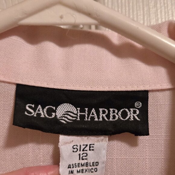 Sag Harbor Vintage 2 Pc Oversized Jacket 12 & Pants 16 Set Light Pink Women’s - Picture 7 of 7